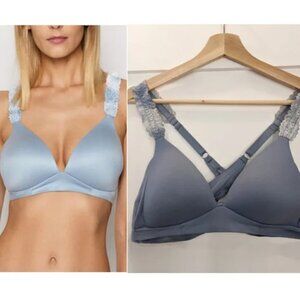 NEW aerie | Real Sunnie Wireless Ombre Cross back bra in light blue